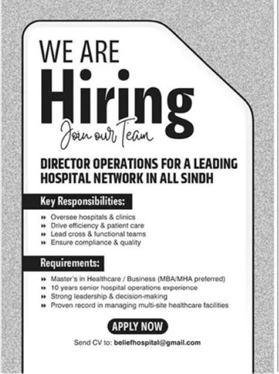 Director Operations Jobs in Karachi
