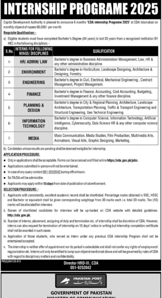 Capital Development Authority Jobs in Islamabad