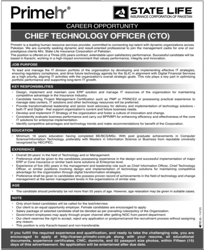 Prime HR Jobs in Karachi