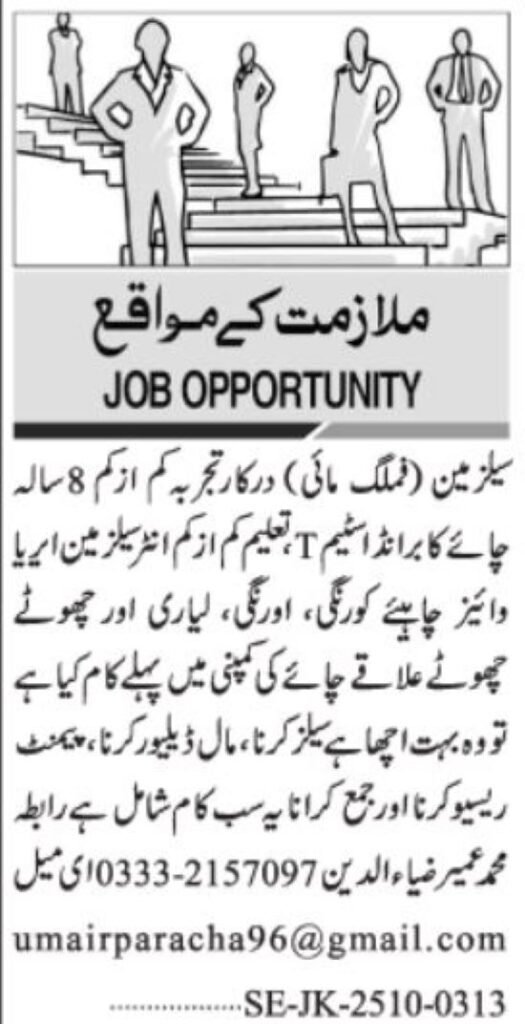 Salesman & Sales Staff Jobs in Karachi